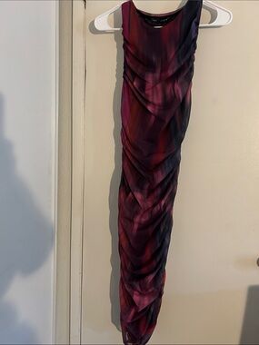 Zara Pleated Ombre Maxi Skirt in Pink and Purple